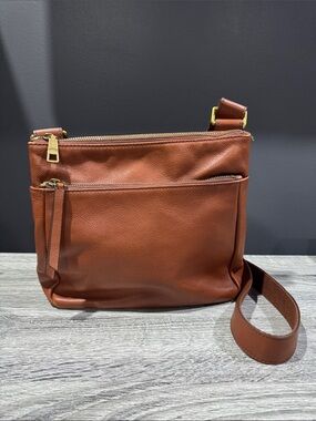 Fossil | Woman’s Natural Brown Cow Hide Leather Crossbody Purse